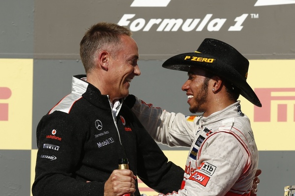 Lewis Hamilton og Martin Whitmarsh USAs GP 2012